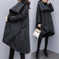 Women's Winter Parka Jacket Loose Plus Size Mid-length  Padded Jacket Women's Black Cloak Coat  Thick Parka Coat