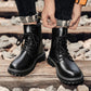 Black Male Martin Shoes Fall High-top Men's Shoes British Style Waterproof Non-slip Trend Tool Boots