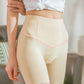 Ice silk high waist tummy pants ruffled edge to increase no trace without curling