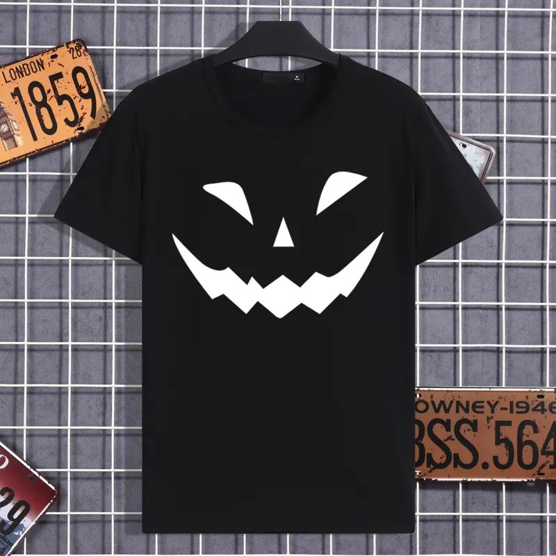 Evil Smile Print T-shirt Street Trend Personality Casual Thin Shirt Loose O-Neck Short Sleeve Tees Men Clothing Summer