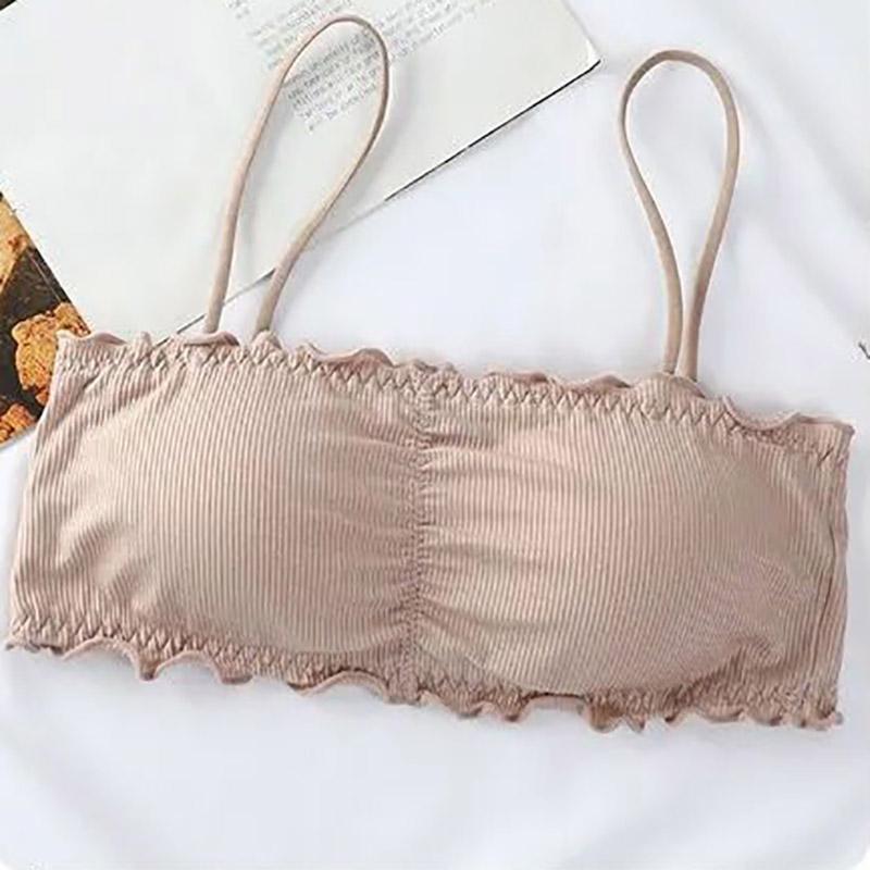Korean Version Three Row Buckle Gathered Anti Sagging Thin Wrap Chest Wipe Chest Suspender Vest Underwear Women's Wrap Chest Suspender Vest Bra