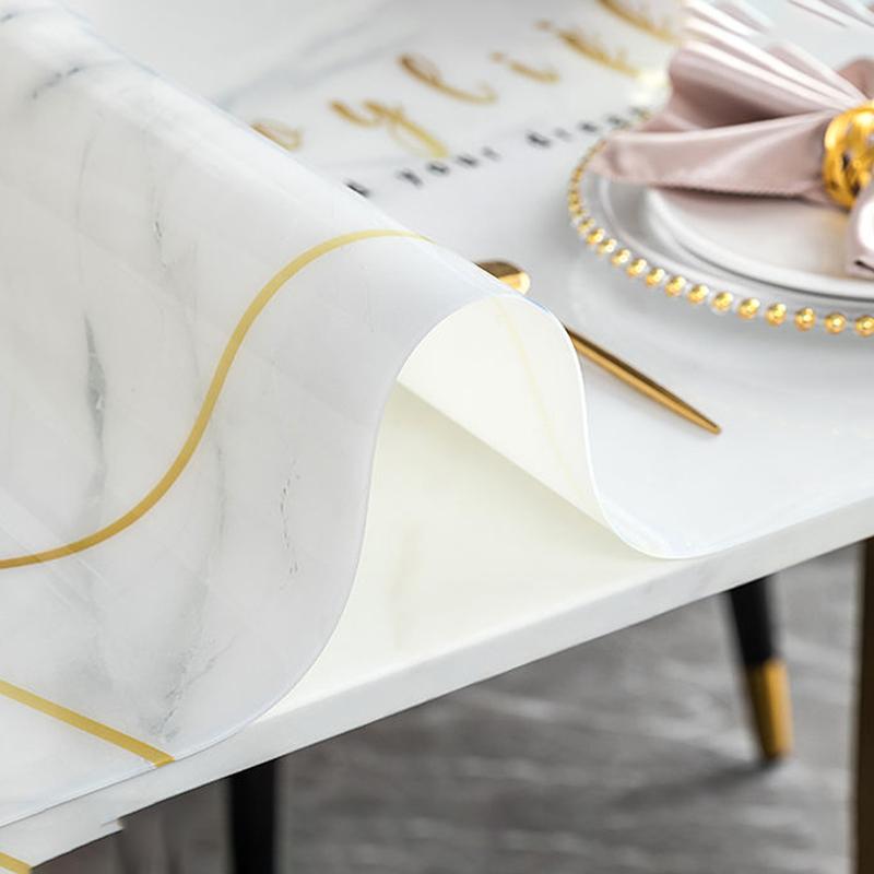 Printing PVC Opaque Table Mat Waterproof and Oil-proof Disposable Soft Glass Coffee Table Desktop Protective Rubber Pad Table Mat