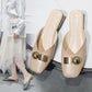 Size 35-40 Women All-match Shiny Slippers Outdoor Diamond High Heels Bohemian Beach Wear-resistant Non-slip Office Lady Baotou Sandals