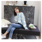 Big Wave Point Pullover Sweater Women's Loose Korean long-sleeved Round Neck Warm Sweater