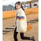 Girls' Jackets Autumn and Winter Clothes Lamb Wool Plus Velvet Thick Warm and Windproof Jacket