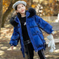 Winter Thickened All-match Big Children's White Duck Down Down Jacket Girls Mid-length Shiny Face Baby Girl Winter Thickened Children's Jacket