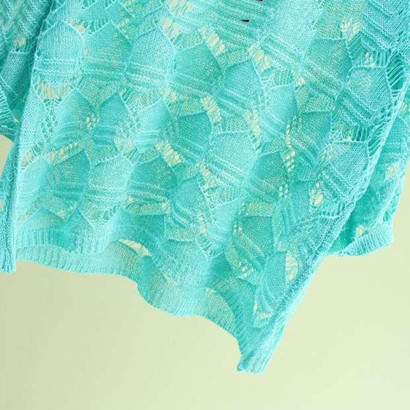 Ice Silk Shirt Single-piece Hollow Sun Protection Top with Thin Knitted Sweater Loose Sweater Women's Hollow Light and Breathable