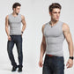 Men's Solid Color Vest Wide Shoulder Youth Slim Fit Tight Loose Fitted Undershirt Large Size Sports Vest Sleeveless Vest