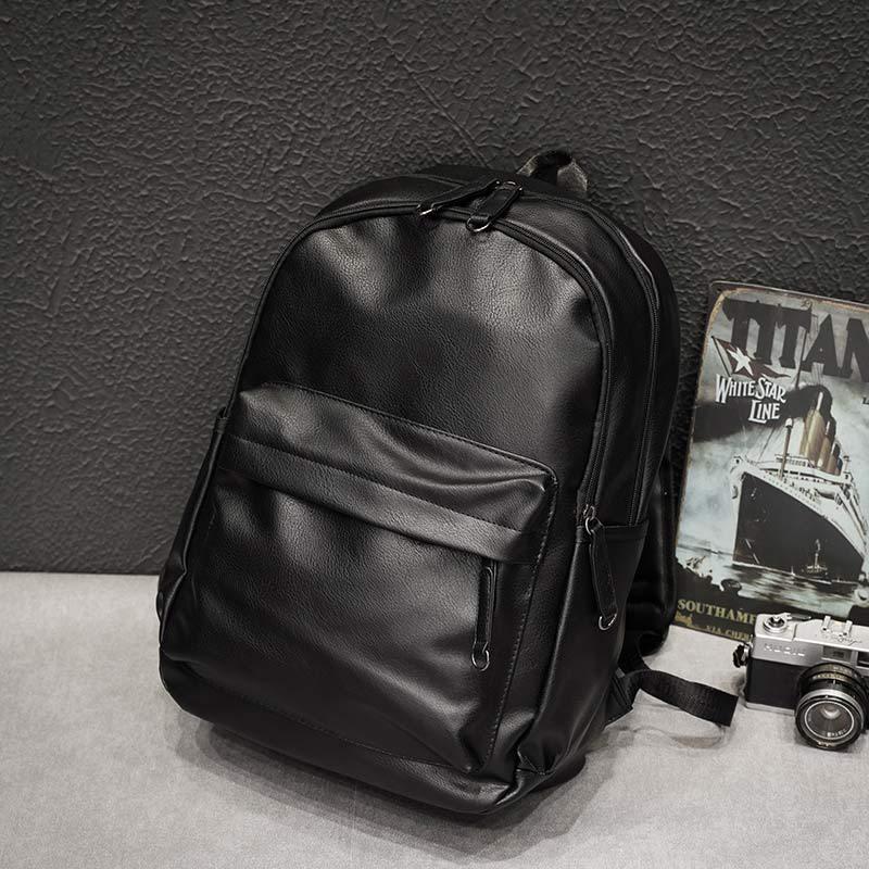 Student Backpack Men Waterproof Large Capacity Pu Leather Outdoor Sports Travel Bag Bag