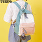 Canvas Backpacks Candy Color Waterproof School Bags Girls Laptop Backpacks Patchwork Backpack