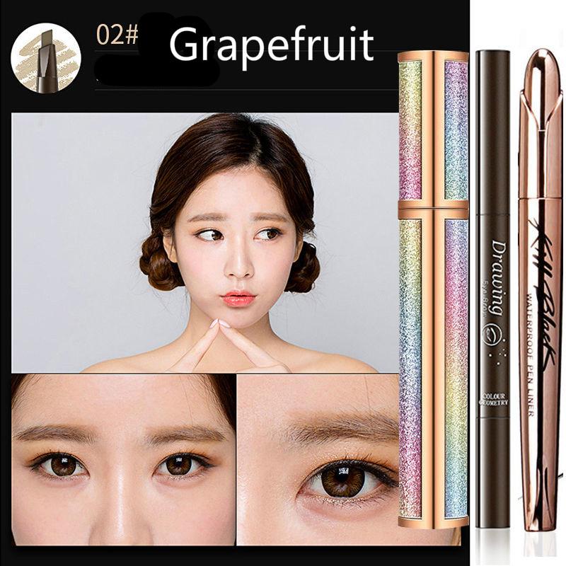 Non-blooming quick-drying thin head hard head eyebrow pencil eyeliner mascara full set of waterproof