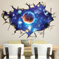 3d Blue Universe Galaxy Planet Children Wall Stickers For Kids Rooms Nursery Baby Bedroom Home Decor