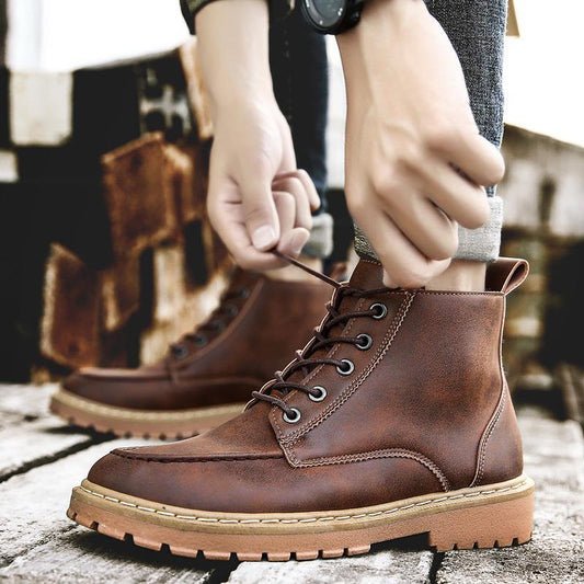 Autumn Winter Men Boots Leather Men Casual Fahsion Ankle Boots Outdoor Men Leather Boots Men's Shoes