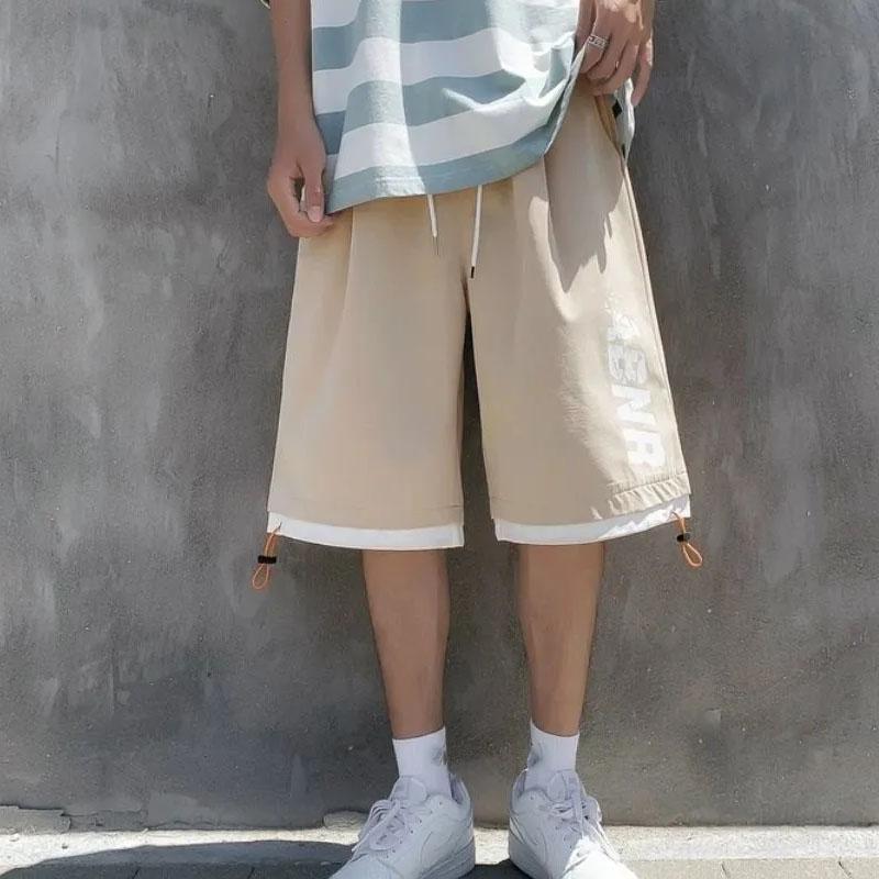Summer Ins Shorts Men's Outer Wear Sports Casual Pants All-match Loose Breathable and Comfortable Five-point Pants Men's Middle Pants