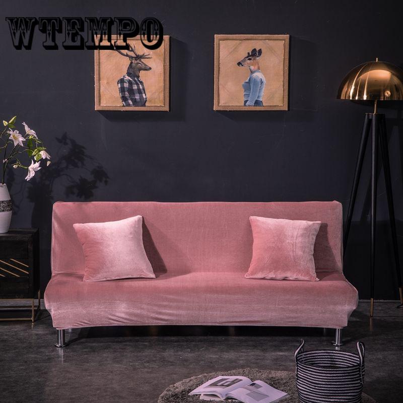 Fold Armless Sofa Bed Cover Folding Seat Slipcover Covers Bench Couch Protector Elastic Futon Cover