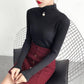 Pofulove Half Turtleneck Sweater Women Autumn Winter Fashion Slim Long-sleeved Bottoming Sweaters