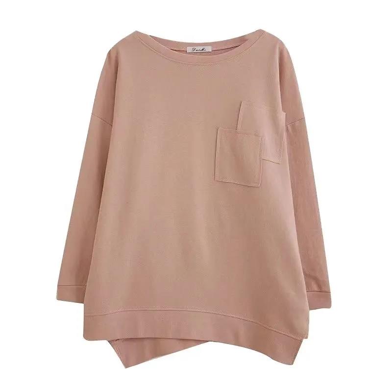 Spring and Autumn Models Plus Fertilizer Plus Size Long-sleeved Sweater Women's Loose T-shirt Sweatshirts