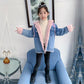 Girls Winter Denim Jacket Plus Velvet Thick Windproof Warm Top