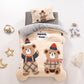 Children's Bed Set Autumn and Winter Double-sided Milk Velvet Three-piece Children Pillowcase Bed Sheet Duvet Cover Plus Velvet Soft Skin-friendly