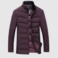 Winter New Style Men's Mid-length Thick Warm Cotton Padded Jacket Young and Middle-aged Stand-up Collar Slim Padded Jacket