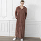 Luxury Nightgown Men's Autumn and Winter Long Coral Fleece Thick Warm Flannel Bathrobe Zipper Home Pajamas Skirt