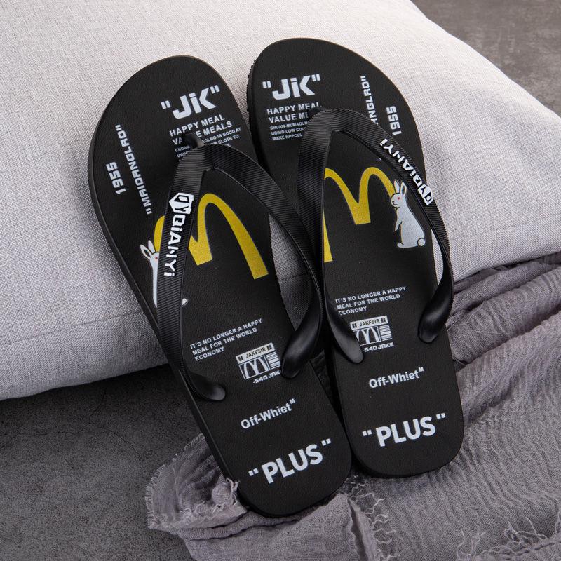 Flip-flops Men's Tide Brand Anti-slip Pinch Slippers Men and Women Couples Wear-resistant Deodorant