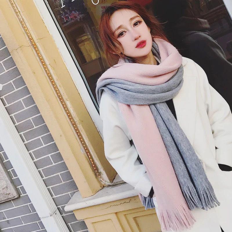 Men Fashion Scarves Men Winter Wool Knitted Cashmere Scarf Couple's Thick Warm Long Scarf