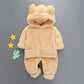 Infant Children's Autumn and Winter Plush Suit Baby Plus Velvet Thick Winter Clothing Double-sided Fleece Two-piece Suit for Boys and Girls