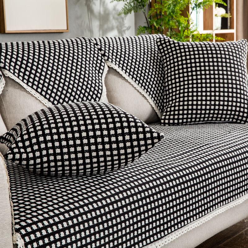 Simple Modern Sofa-Covers Cotton Fabric Non-slip Sofa Cushion Four Seasons Universal Living Room