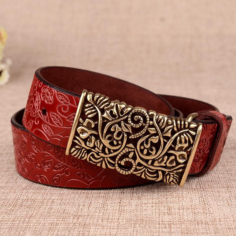 Belts Thin Genuine Leather Women Belt Cummerbunds Buckle Waistband Strap