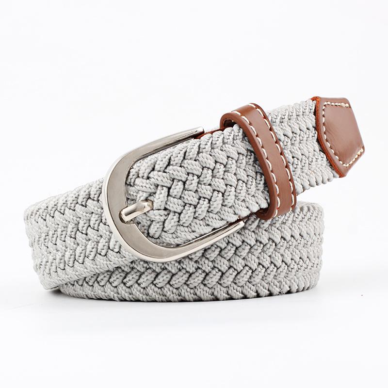 Belt Women Causal Leather Cover Buckle Woven Elastic Stretch Golf Wide Canvas Belts