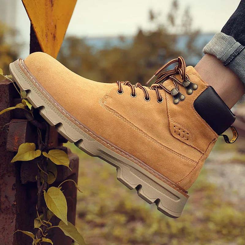 Winter Martin Boots Men Plus Velvet Warm Cotton Shoes 2021 New Yellow Martin Boots Men's Snow Boots