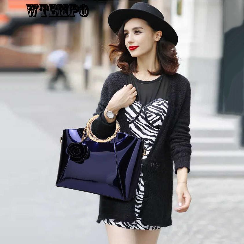 High-grade Patent Leather Handbag Fashion Elegant Diagonal Bag Shoulder Bag Female