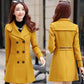 Spring and Autumn Thickened Long-sleeved Woolen Coat for Women