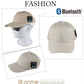 Wireless Bluetooth Earphone Outdoor Peaked Cap Sun Hats with Mic Handsfree Headphone for Cell Phone