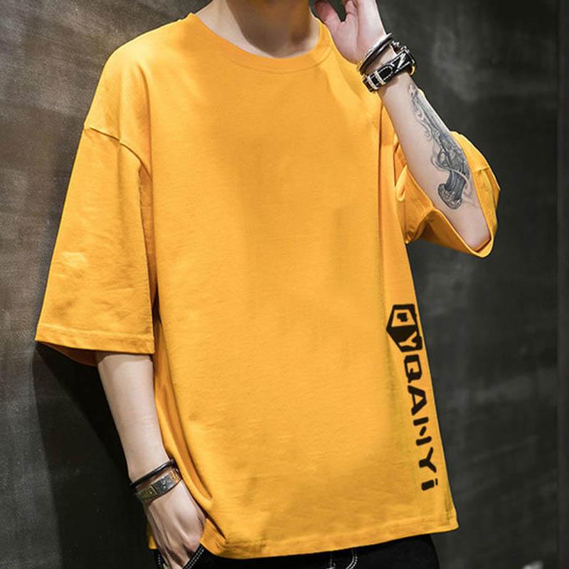 Large Size Fat Short-sleeved T-shirt Men's Loose Half-sleeved Men's Five-point Sleeve Men's Casual All-match Top