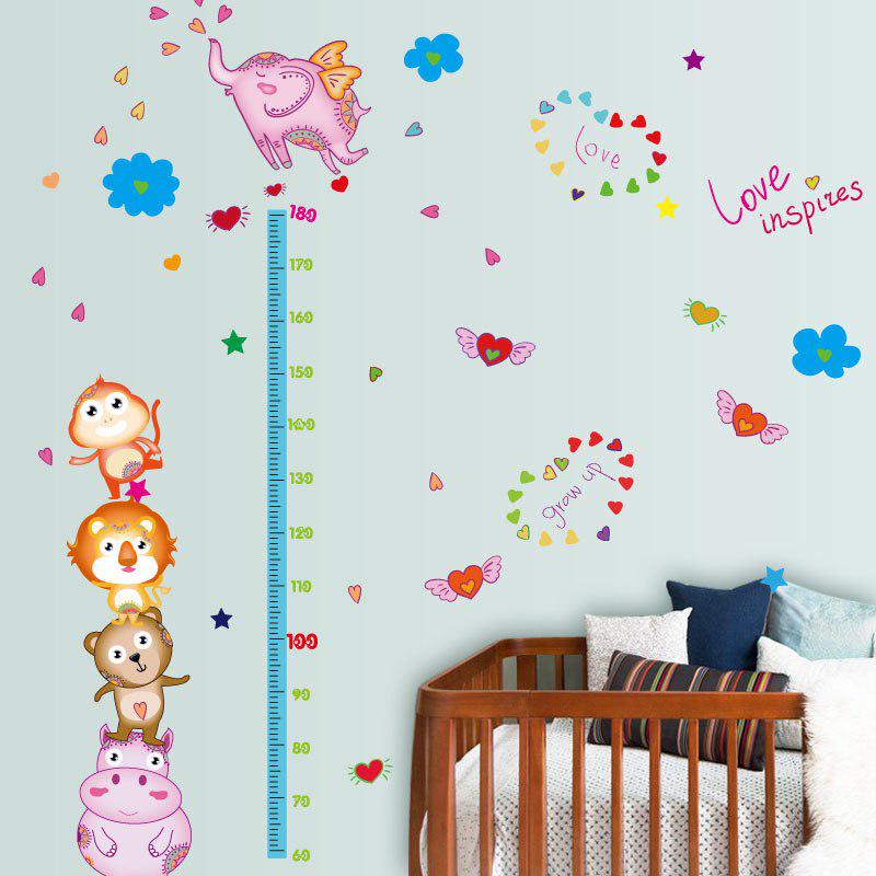 [Wall stickers] animal flower height wall stickers for kids rooms baby room nursery bedroom living r