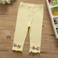 Girls' Leggings Children's Spring and Autumn Thin Floral Bow Korean Cropped Trousers Stretch Pants Baby Outer Wear and Inner Wear