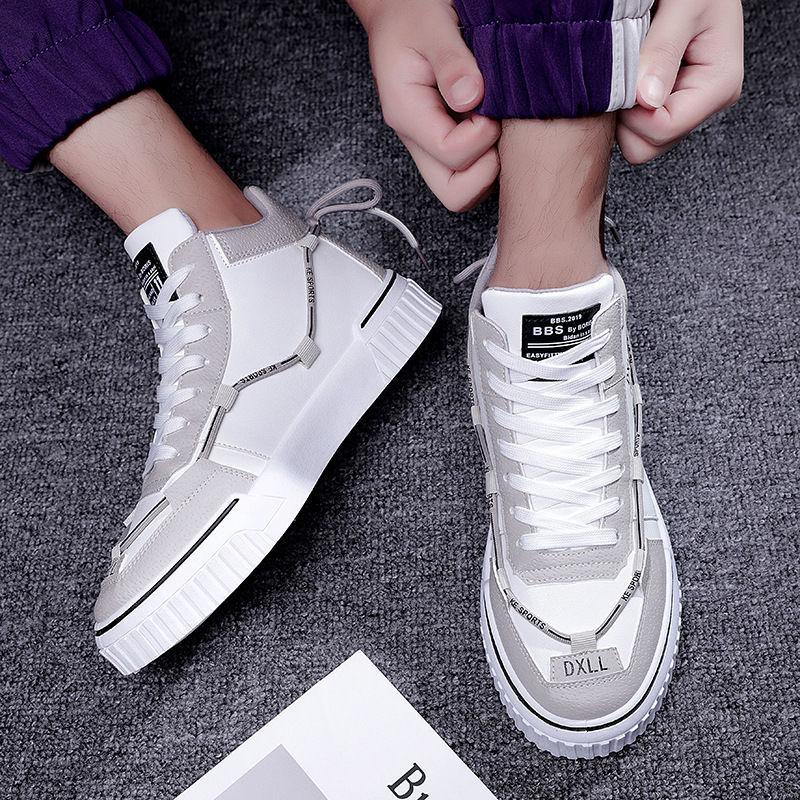 Spring and Autumn Men's Korean Style High-top Shoes Trendy Canvas Sneakers All-match Casual Shoes for Students