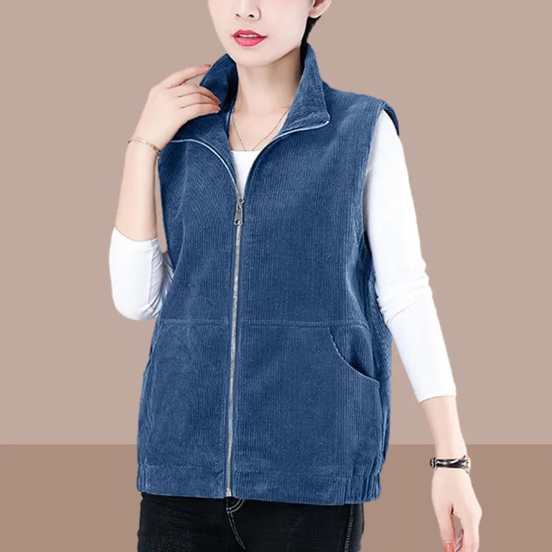 Corduroy Vest Spring and Autumn Casual Loose Outer Wear All-match Vest Jacket