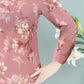 Spring and Autumn Women's Floral Loose Top Bottoming Shirt Mother Round Neck Long-sleeved T-shirt  Women