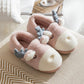 Winter Cotton Slippers Bag with Plush Home Lovers Thick-soled Indoor Warm Wool Slippers