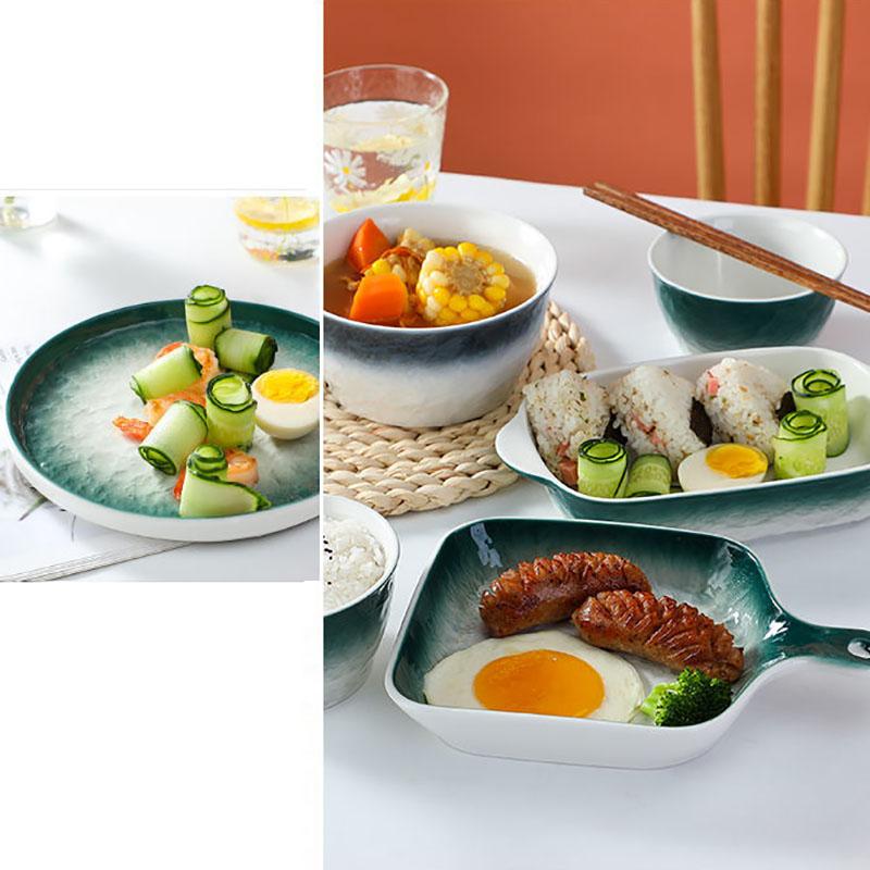 Nordic Ceramics One-person Dishware Set Household Combination Dishes and Chopsticks Creative Tableware