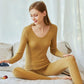 Women Winter Autumn Warm Clothes Thermal Underwear O-neck Female Thicken Tight Suit Windproof Comfortable Soft Lining Long Sleeve High Elasticity Slim
