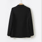 Black Spring and Autumn Small Suit Women's Jacket Loose Design Double-breasted Niche Light Familiar British Style