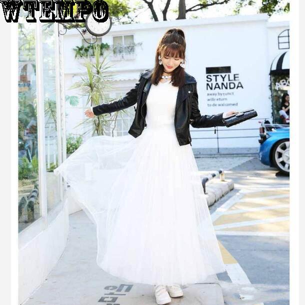 WTEMPO Brand Tutu Summer Mesh Skirt Half-length Skirt In The Long Section of The High Waist Skirt