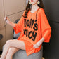 Mid-length Summer Dress Hooded Women Girl Loose V-Neck Casual Long T-shirt Dress Big Loose Home Comfort Outer Convenient