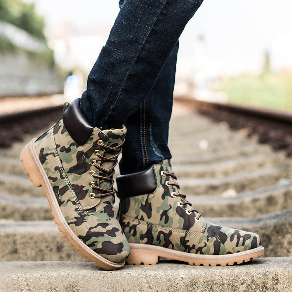 Plus Size Men Ankle Boots Fur Lined Winter Autumn Warm Boots Shoes