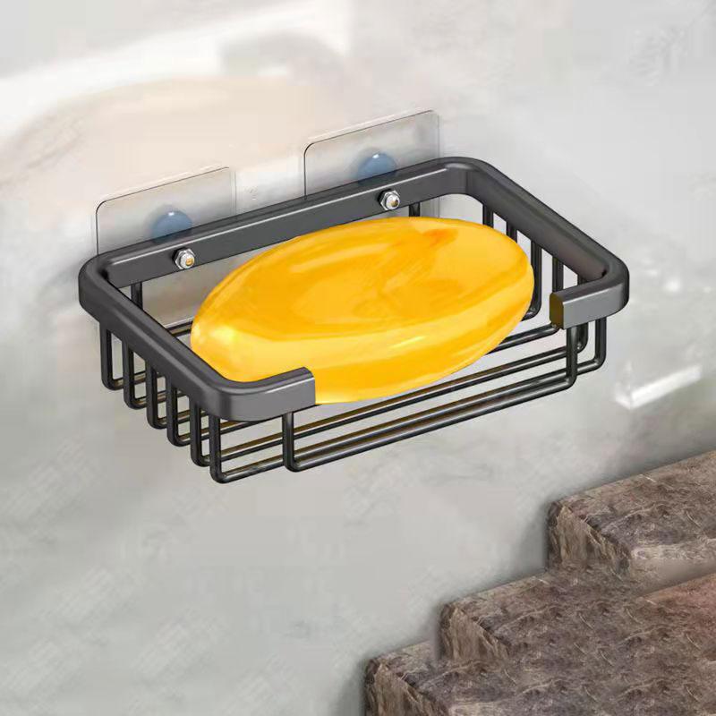 Soap Box Drain Shelf Bathroom Shelf Toilet Creative Free Punch Rack Household Wall-mounted Household Rack Organizer Strong Suction Soap Dish