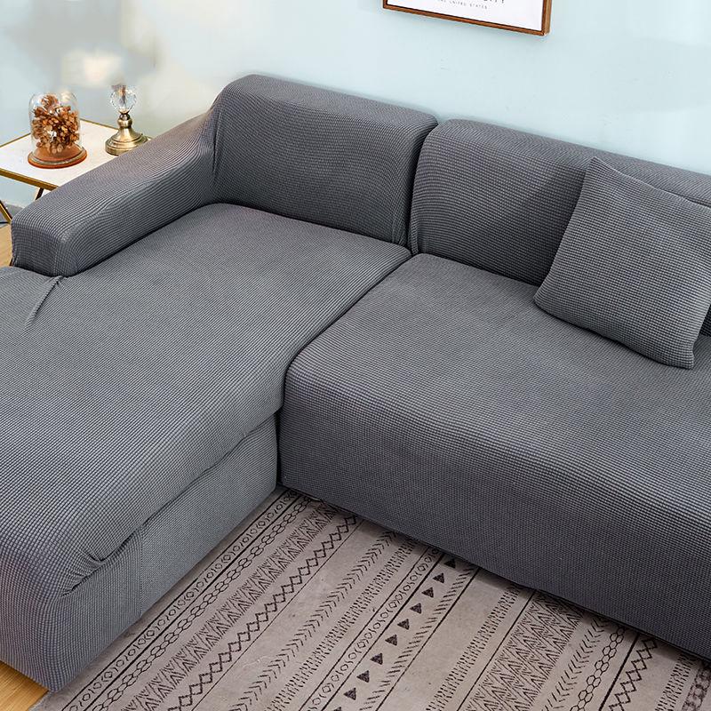 Solid Colors Slipcovers Plush Thicken Sofa Cover 1/2/3/4 Seats L Shape Recliner Protector Cover Set